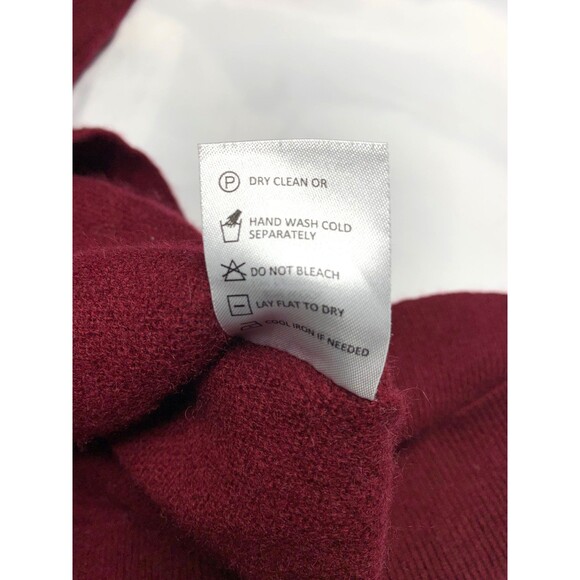 R LABEL V-Neck Sweater Wool Cashmere Burgundy Size L/XL Dolman Elbow Sleeve - Picture 9 of 9